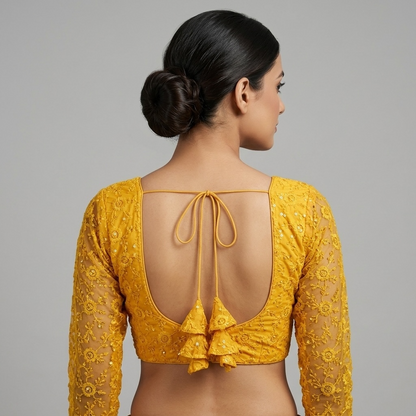 Long sleeve lotus base blouse