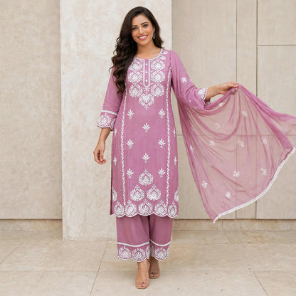Plus and regular size Chikankari kurta set