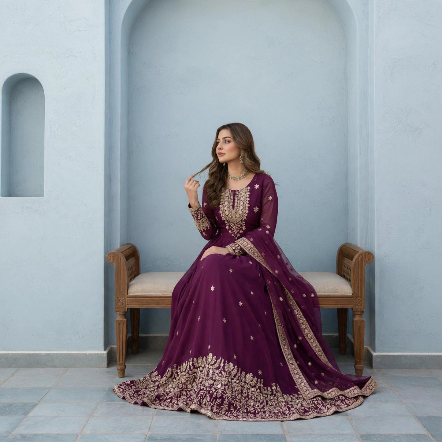 Shahi Udaipuri Anarkali suit set
