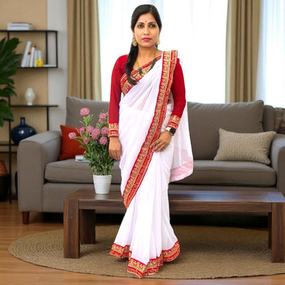 Ready to wear sada saubhagyavati sari and blouse set