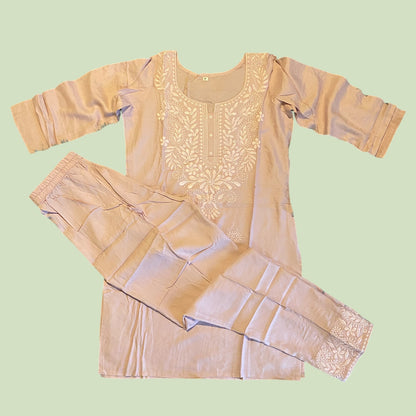 Chikankari stitched co-ord set