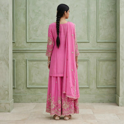 Sharara style Short kurta palazzo set