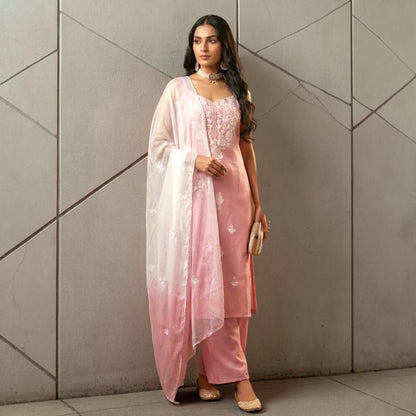 Sleeveless chikankari summer kurta set