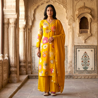 Mughal Floral Motif Kurta set