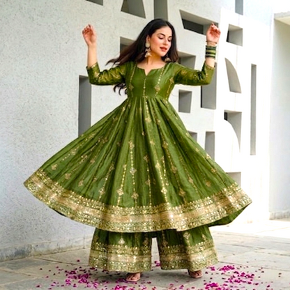 Anarkali palazzo party wear
