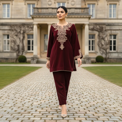 Velvet winter co-ord set