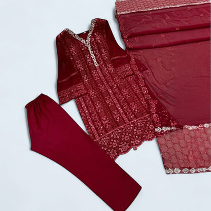 Azure Sequins embroidered Pakistani party wear