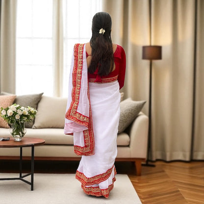 Ready to wear sada saubhagyavati sari and blouse set