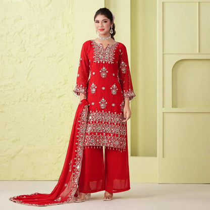 Heavy embroidered salwar kameej and palazzo set