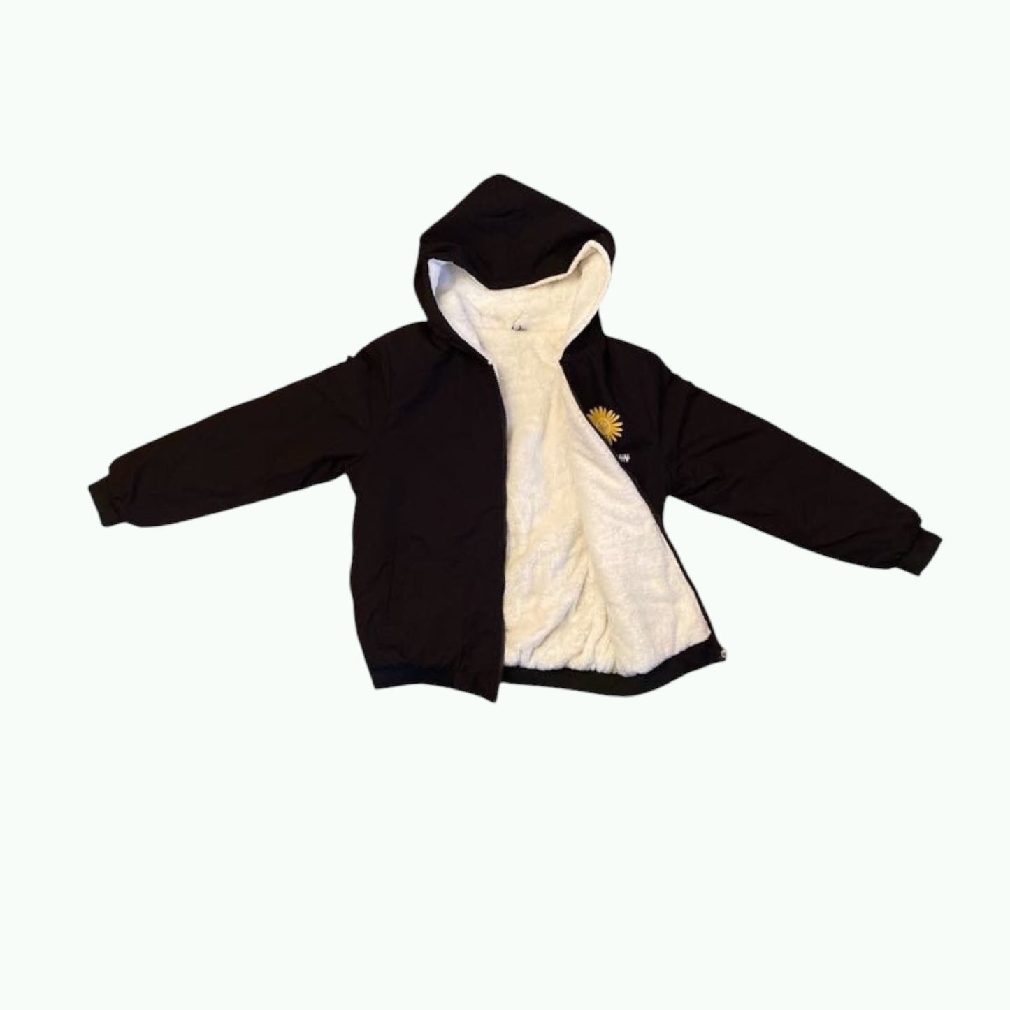 Yizimei boutique girls jacket with faux fur inside.