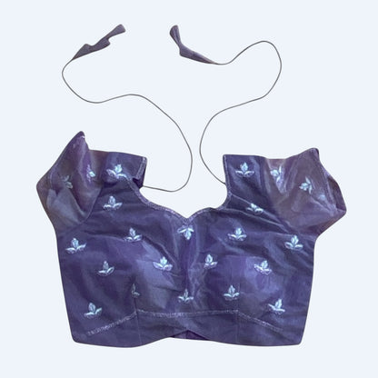 Thread work boutique saree and blouse set