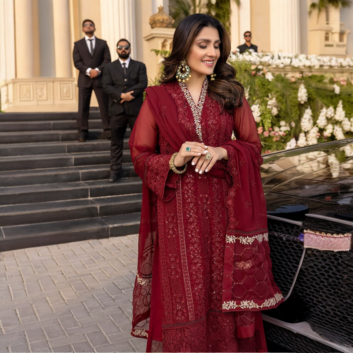 Azure Sequins embroidered Pakistani party wear