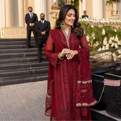 Azure Sequins embroidered Pakistani party wear