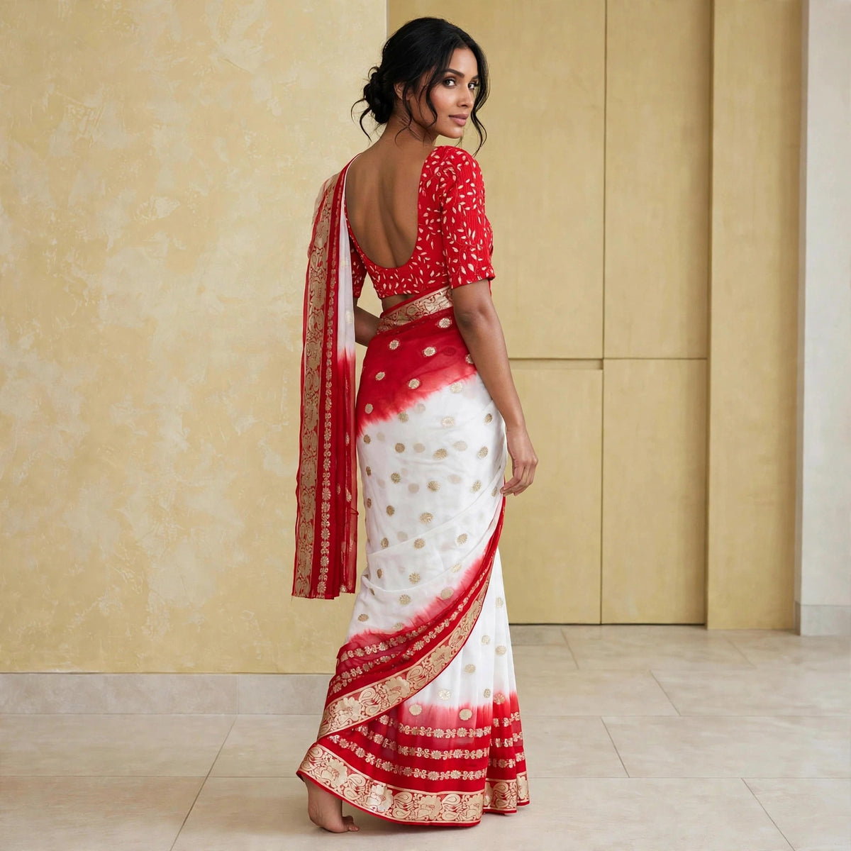 Banarasi Ivory-Alta designs saree only