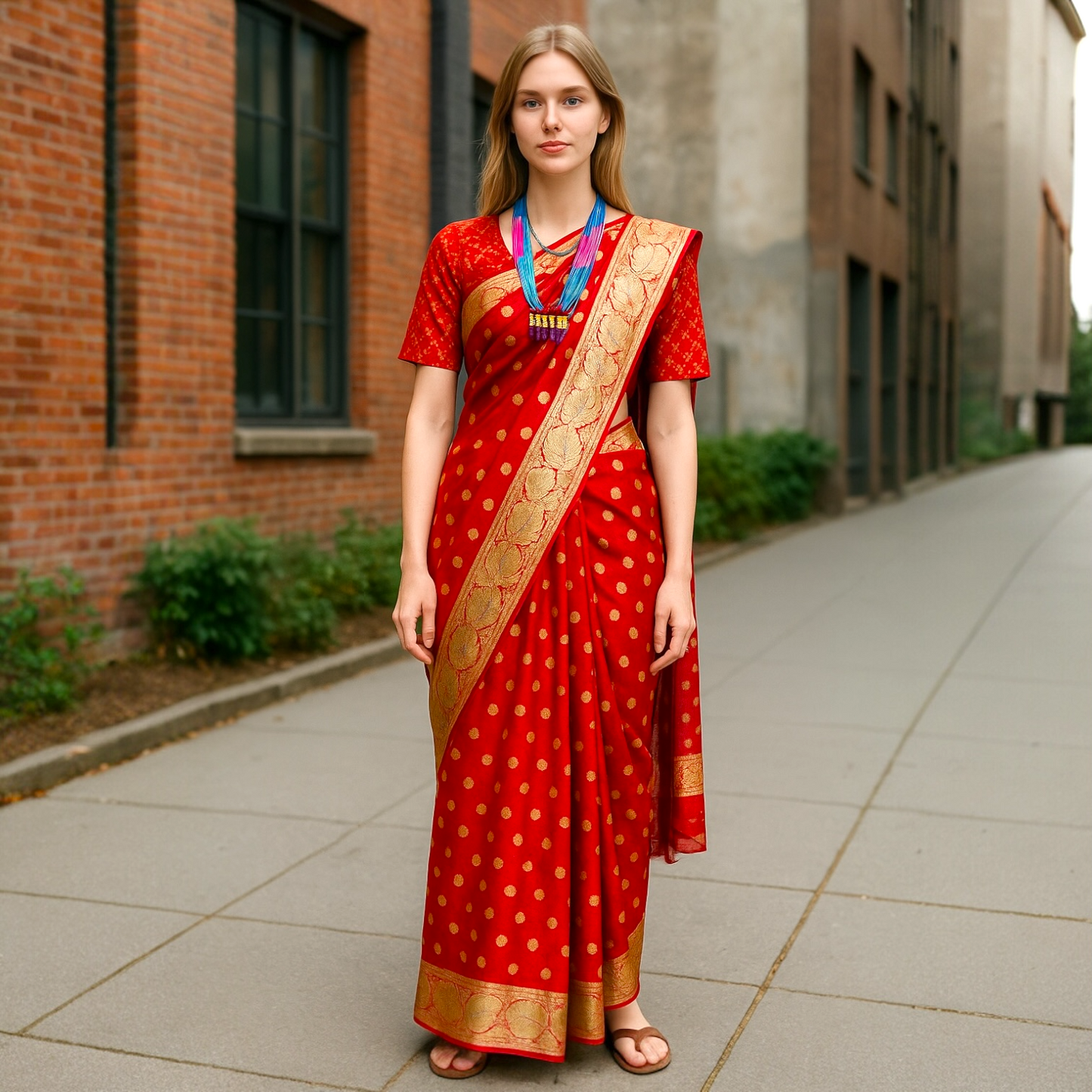Zarika Kumkum sari only. Fall and pico done.
