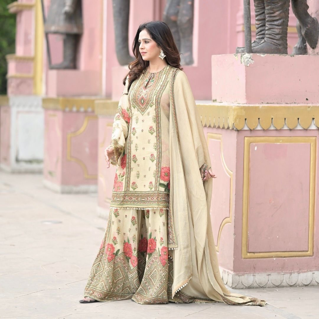 Heavy party wear sharara set