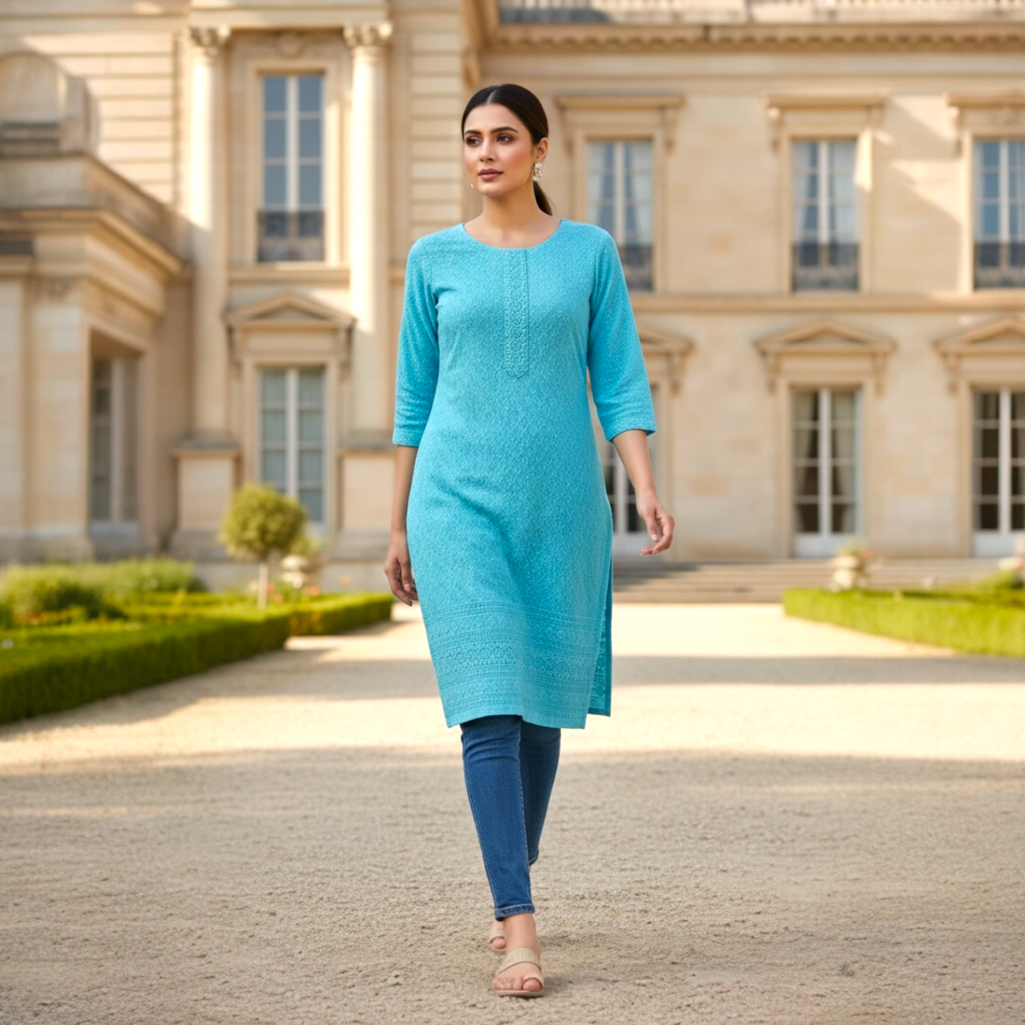 Palak creation chikankari women’s kurti top only