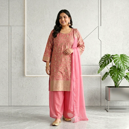 Plus size jaipuri palazzo suit set