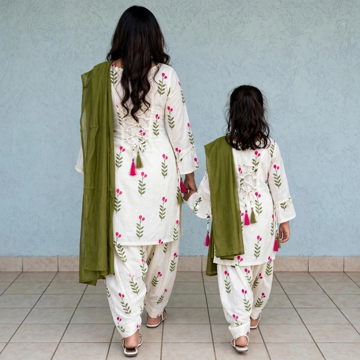 Farshi Salwar mother-daughter matching set