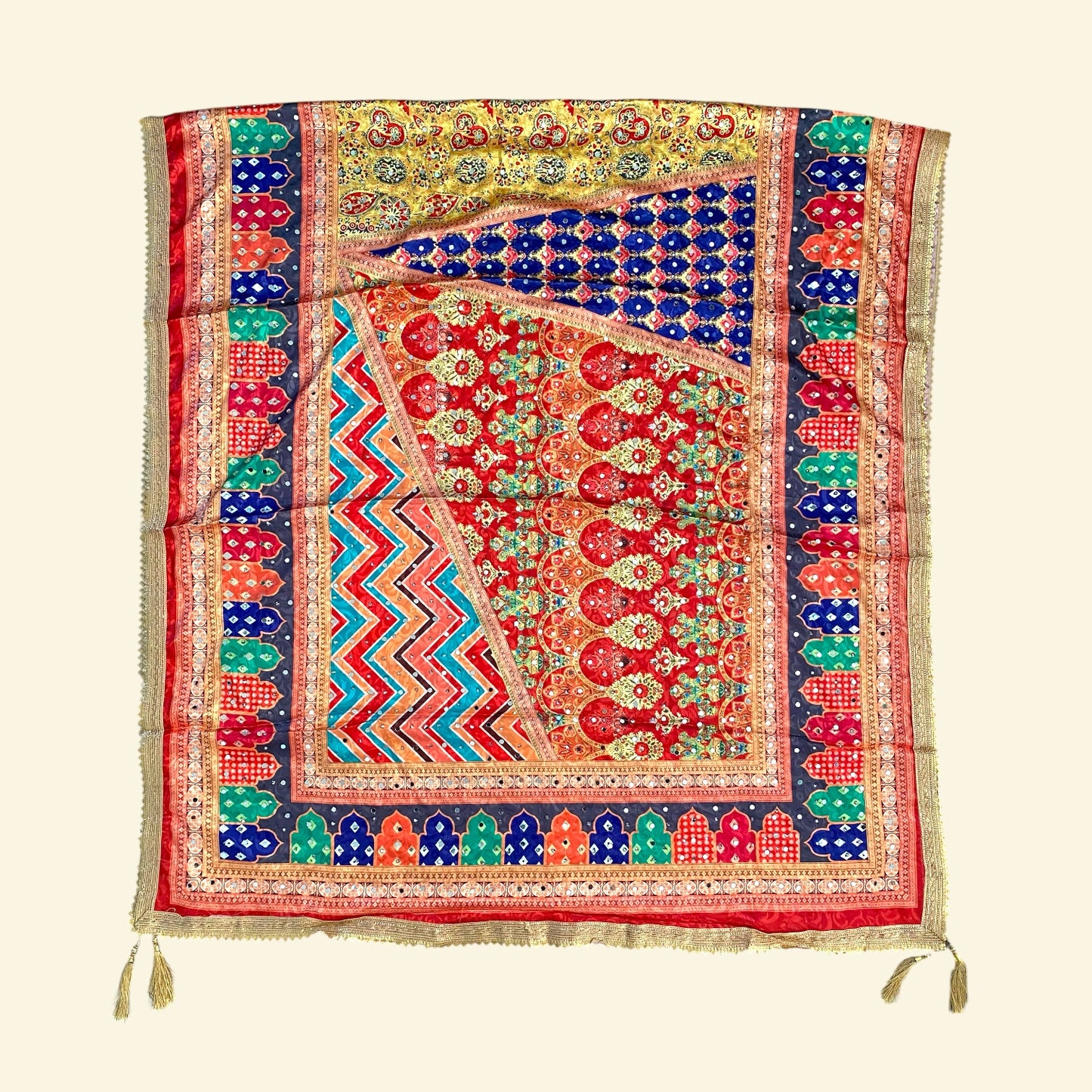 Digital print mirror dupatta only