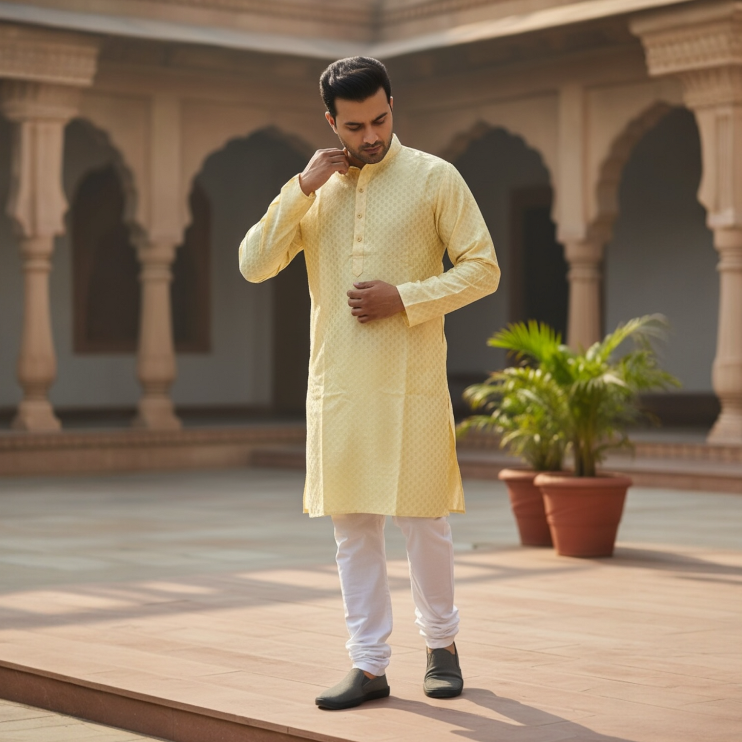 Ankle length with elestic waist churidar kurta set