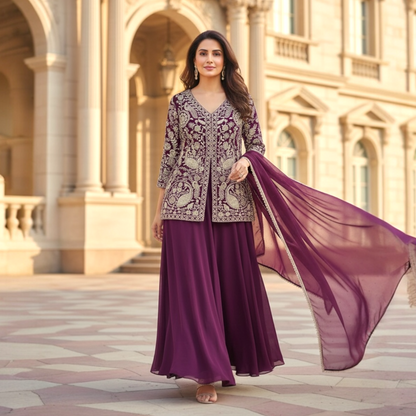 Short kurta palazzo set