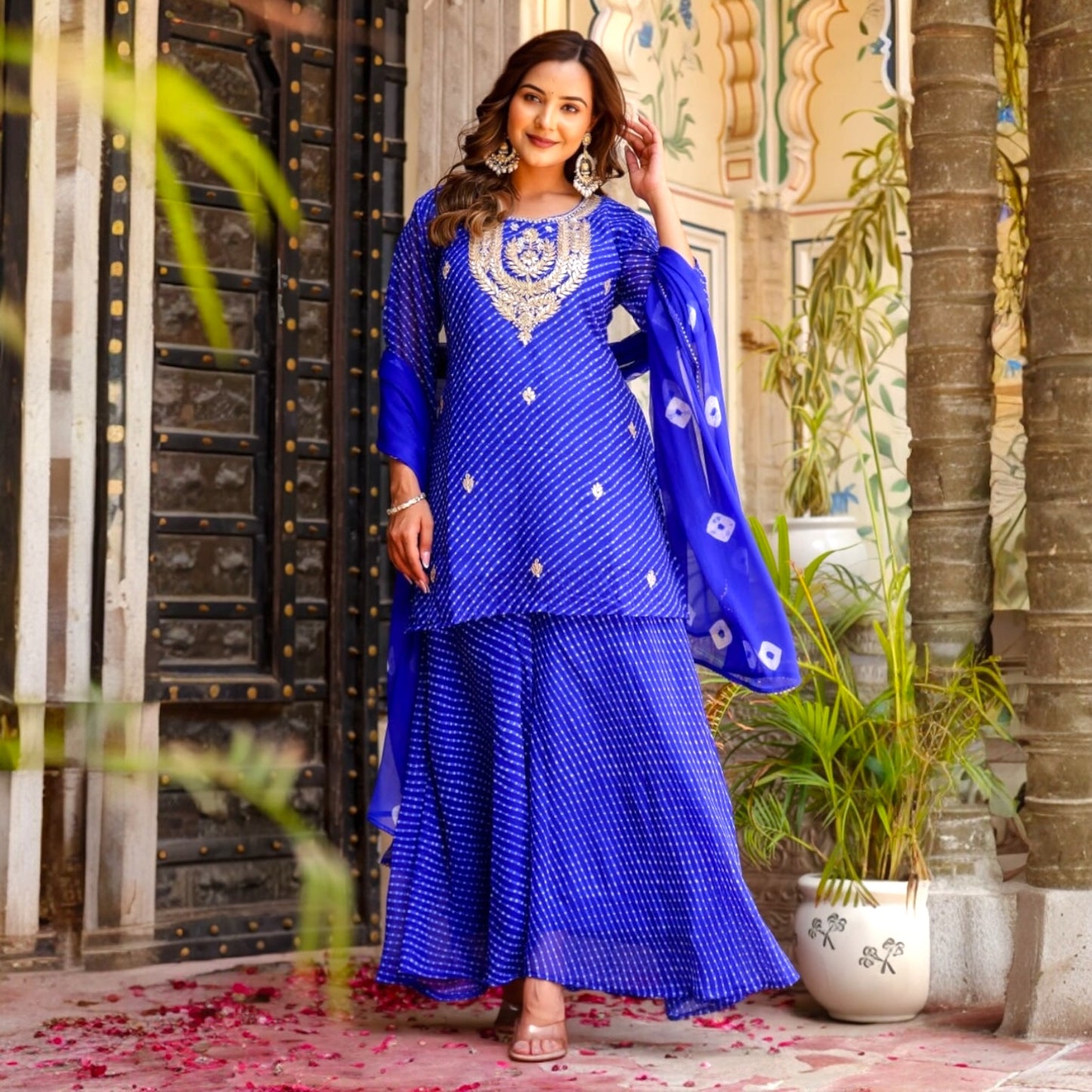 Leheriya print plazzo set