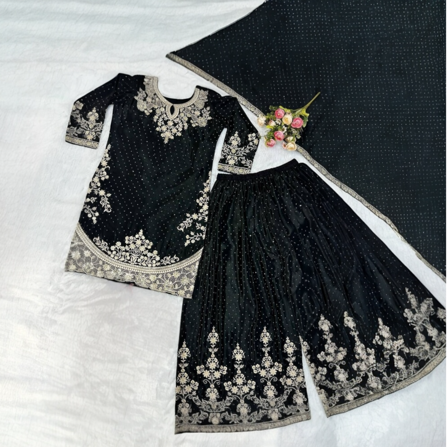 Plus size fancy designer sharara set