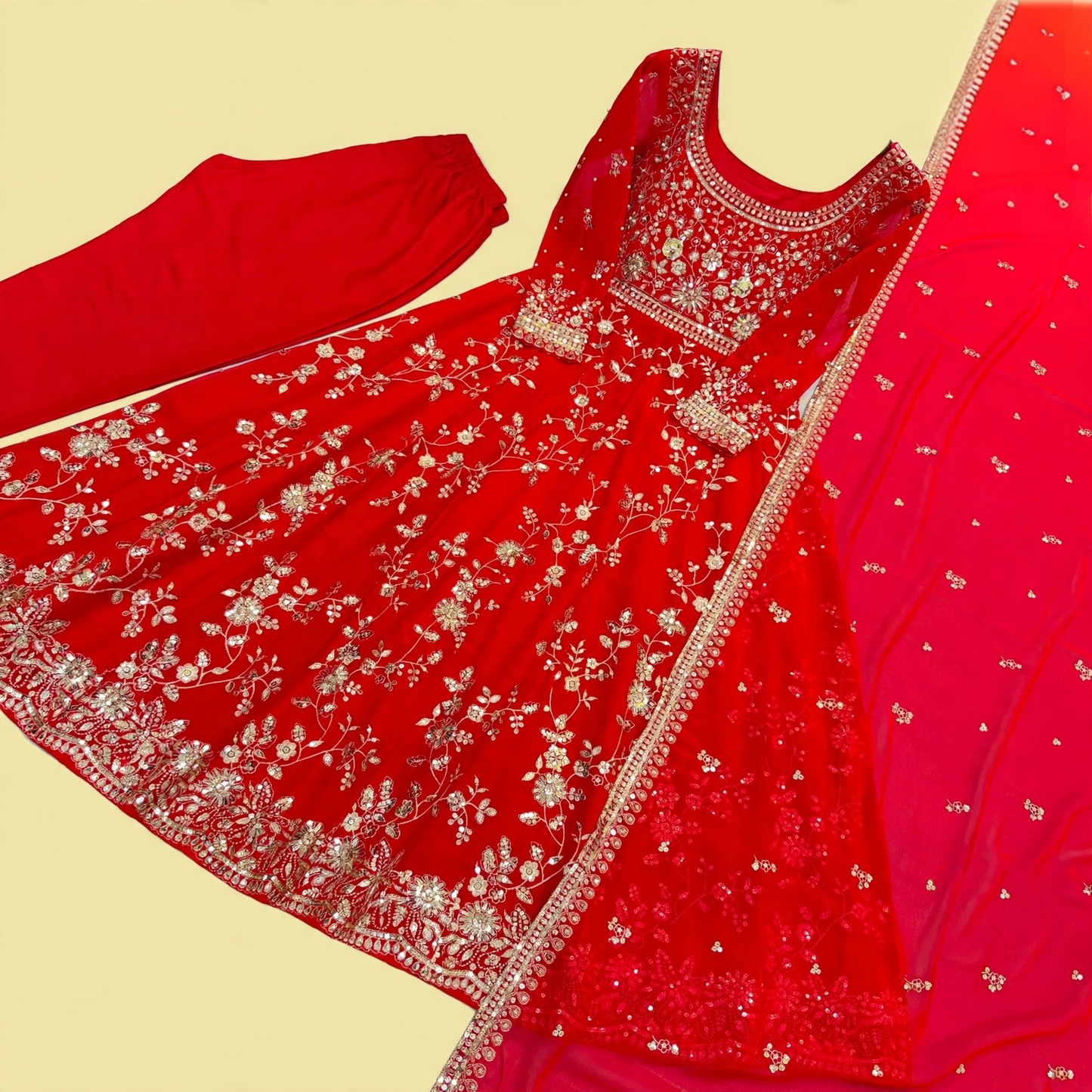 Floor-length Anarkali gown set