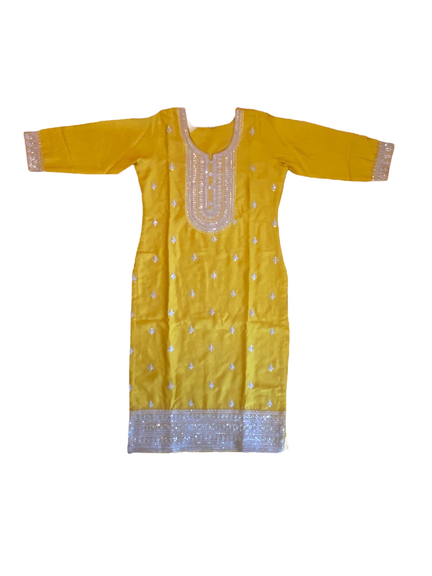 Silk 3 piece kurta set with pocket