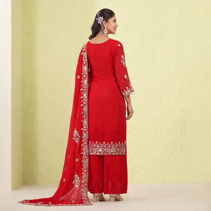 Heavy embroidered salwar kameej and palazzo set