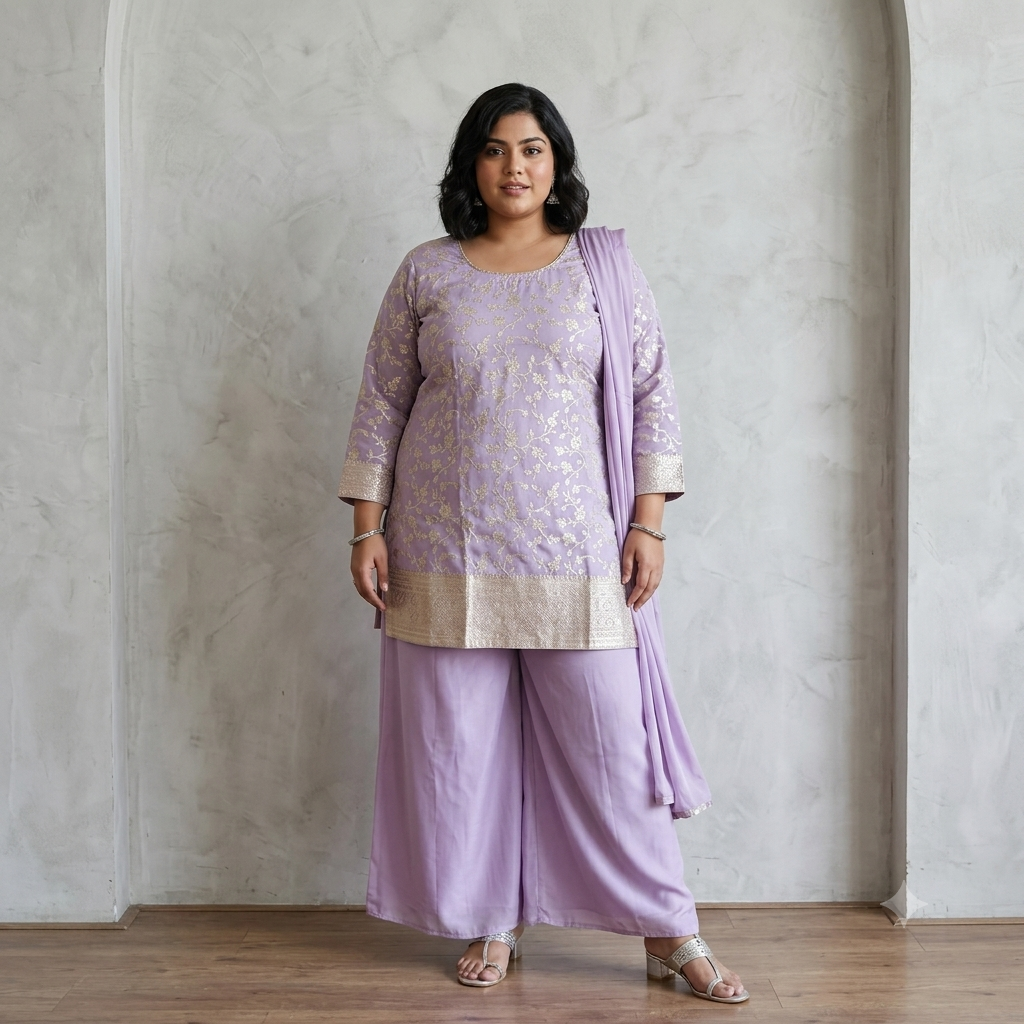 Plus size jaipuri palazzo suit set