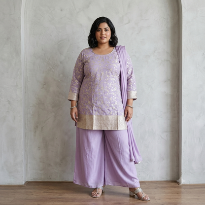 Plus size jaipuri palazzo suit set