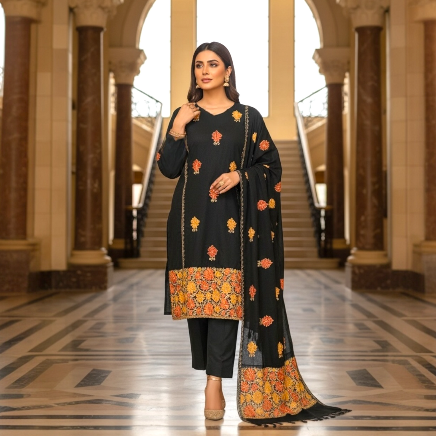 Customized winter kurta set