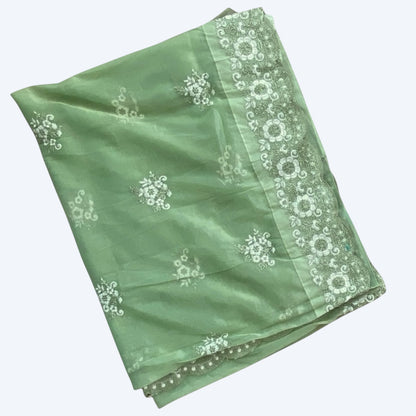 Thread work boutique saree and blouse set