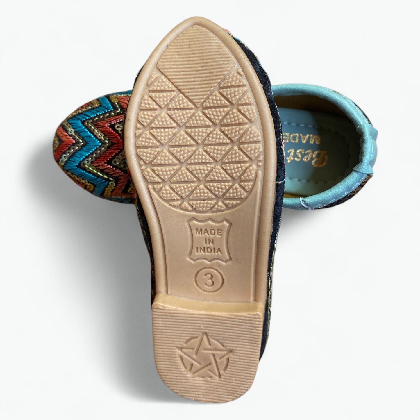 Zigzag Zari Work embroidered Shoes