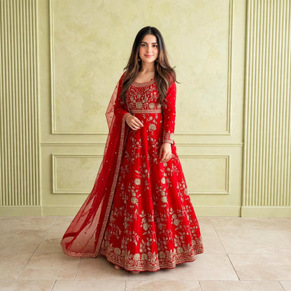 Floor-length Anarkali gown set