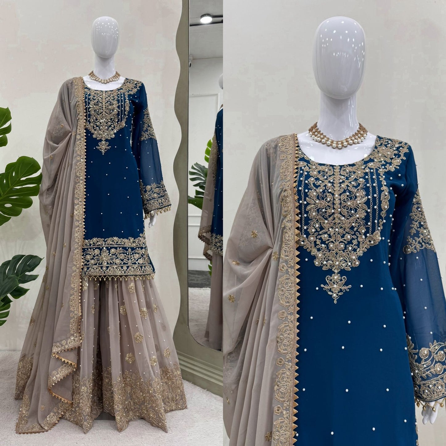 Pearl Work sharara set