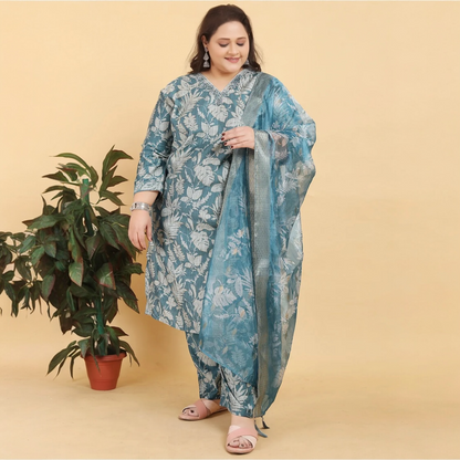 Moksh international plus size kurta set