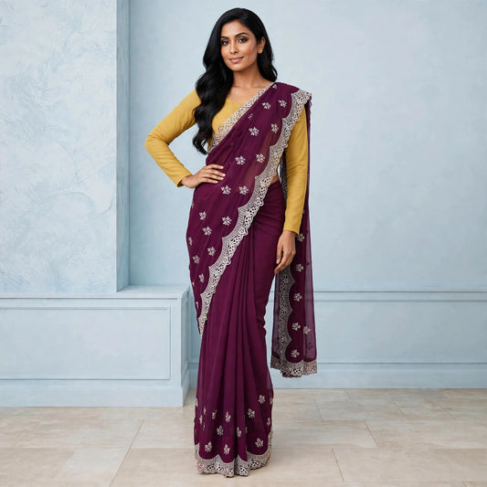 Karigari Embroidered Designs Saree Only