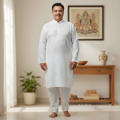 Plus size chikankari kurta set sequins