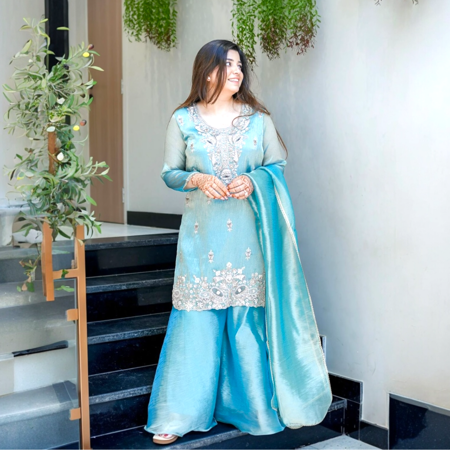 Urmee Embroidered palazzo suit