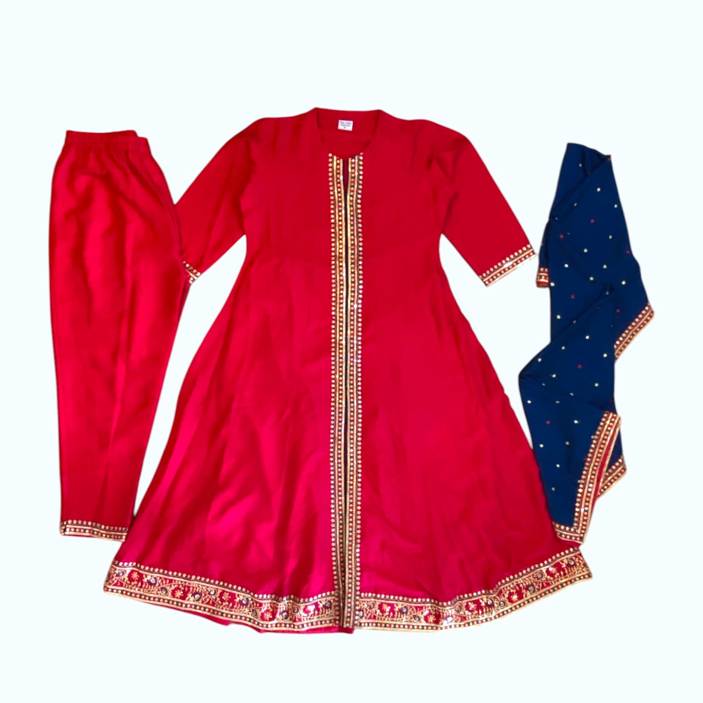 Middle cut long kurta set