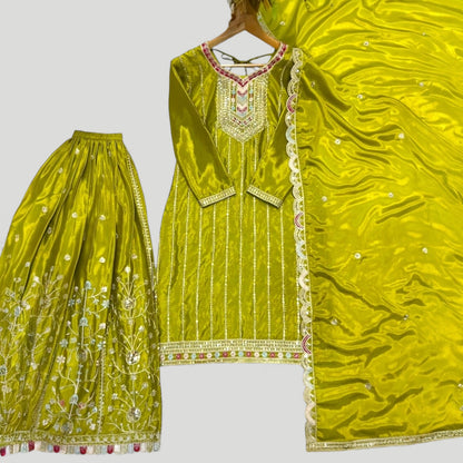 Heavy Embroidered designer Sharara Suit Set