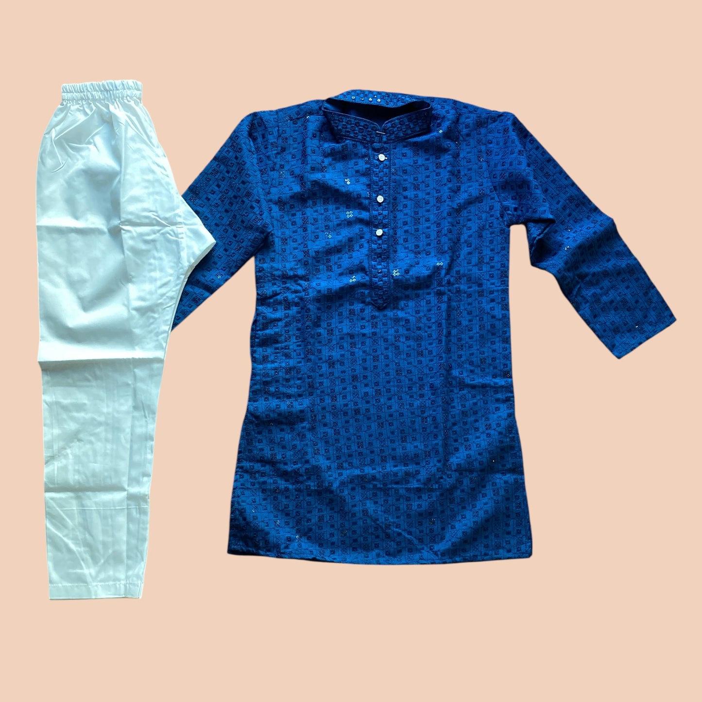 Chikankari father-son family combo set