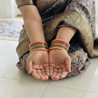 Multi color thin size bangles for occasions