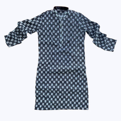 Men’s chikankari kurta set. No scarf included.