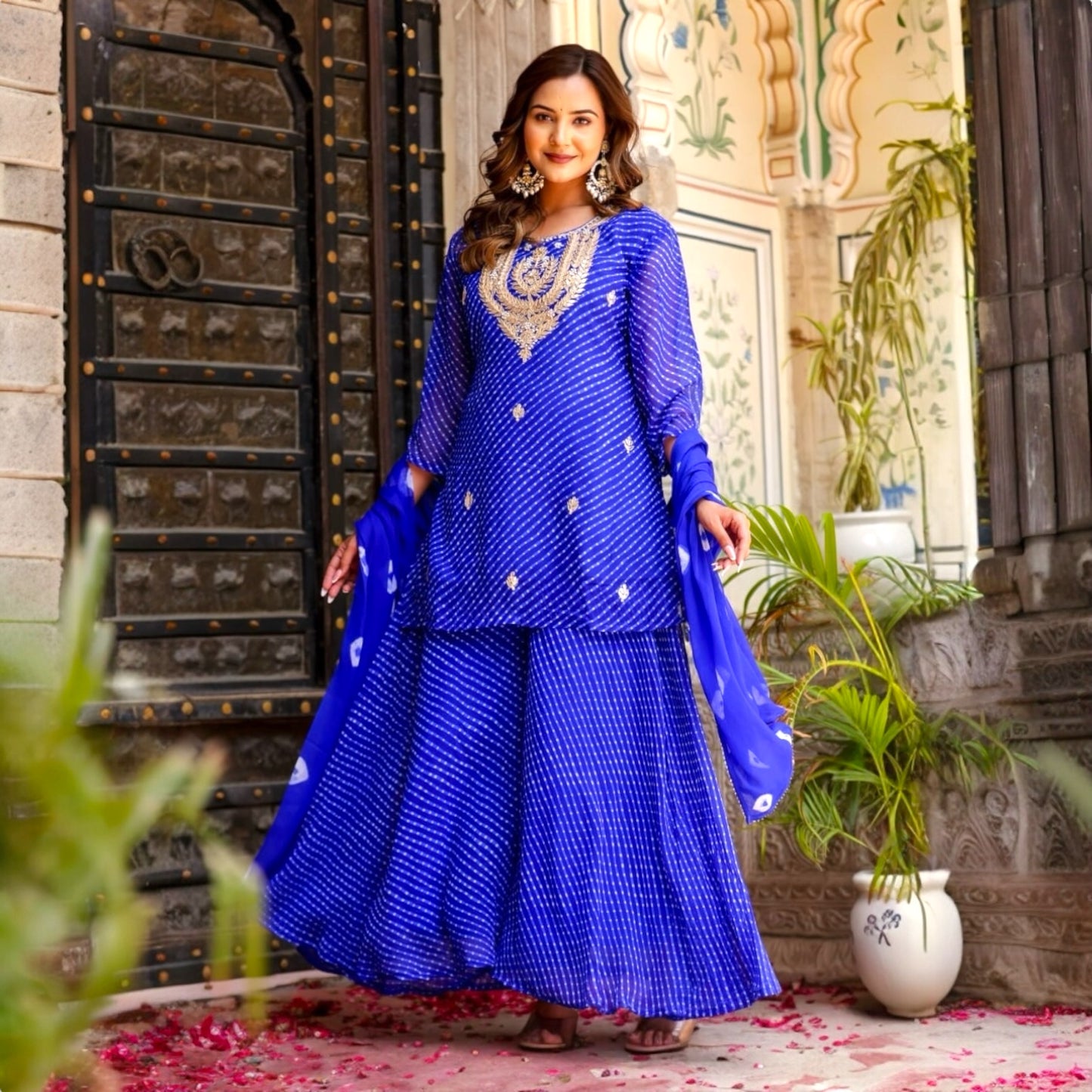 Leheriya print plazzo set
