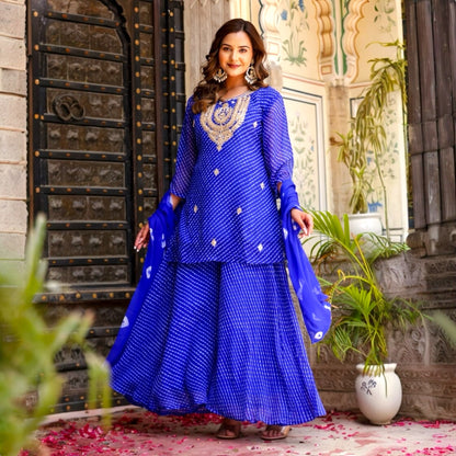 Leheriya print plazzo set