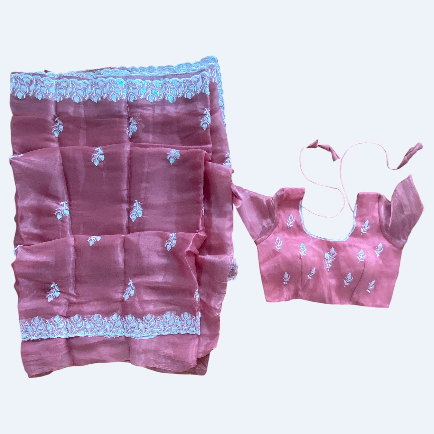 Net saree and blouse set